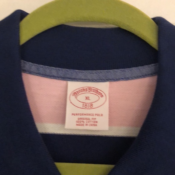 Brooks Brothers Performance Polo 100% Cotton Blue/Pink - XL - Picture 2 of 3